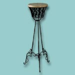 Wrought iron lamp stand.