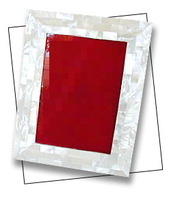 Rectangular MOP shell picture frame in brick design